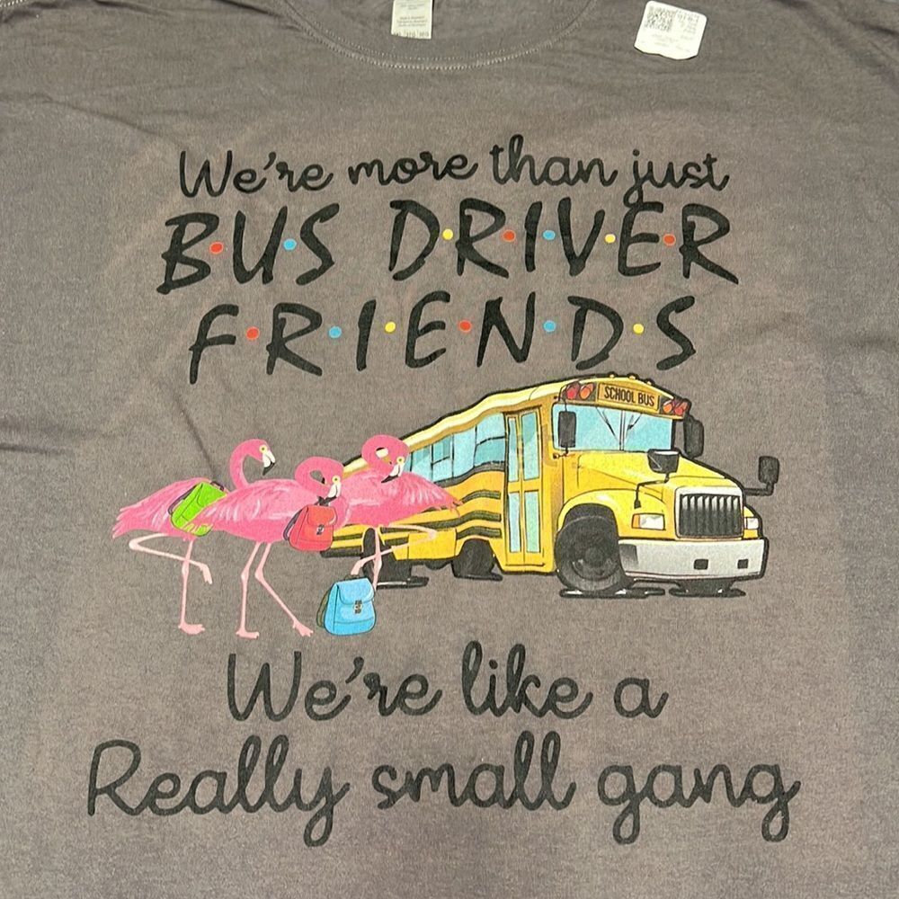 We’re More Than Just Bus Driver Friends…Grey Short Sleeve Graphic Tee Size 3XL